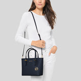 Michael Kors Jet Set Travel Extra-Small Saffiano Leather Top-Zip Tote Bag Navy 35T9GTVT0L