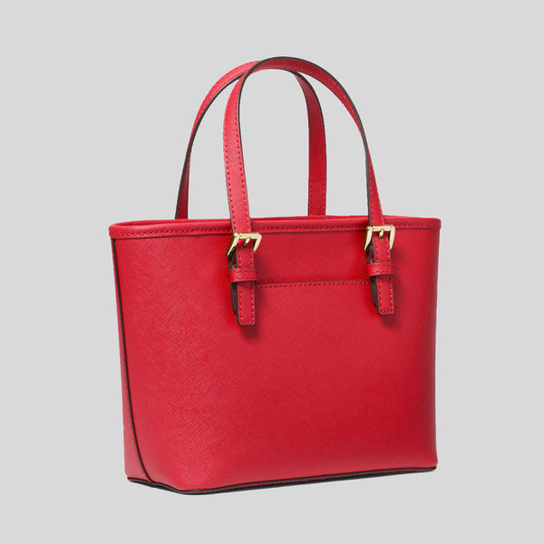 Michael Kors Jet Set Travel Extra-Small Saffiano Leather Top-Zip Tote Bag Bright Red 35T9GTVT0L
