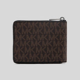 MICHAEL KORS Men's Cooper Logo Zip-Around Wallet Brwon/Black 36U2LCOF3B