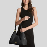 Michael Kors Arlo Large Pebbled Leather Shoulder Bag Black 35S3GW7L7L