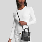 Michael Kors Mercer Extra-Small Pebbled Leather Crossbody Bag Black 35S3GM9C0L
