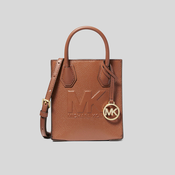 Michael Kors Mercer Extra-Small Pebbled Leather Crossbody Bag Luggage 35S3GM9C0L