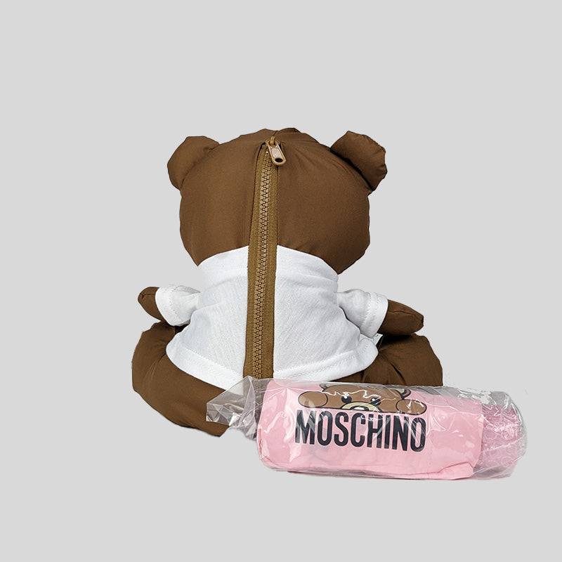 Moschino Teddy Bear Toy With Pink Mini Umbrella Inside DRP8888