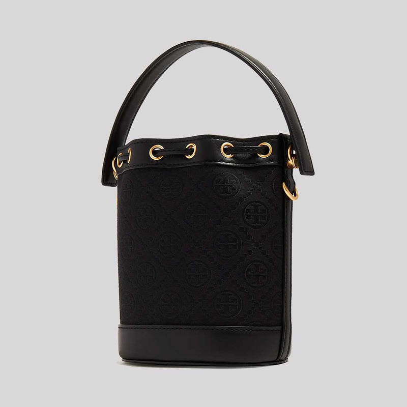 TORY BURCH T Monogram mini bucket bag Black 152130