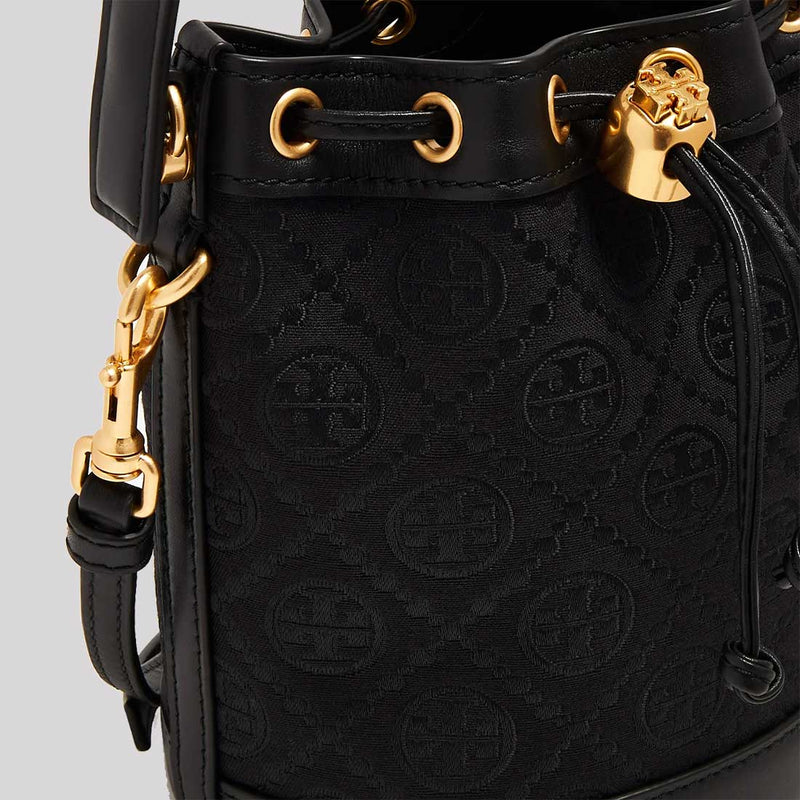 TORY BURCH T Monogram mini bucket bag Black 152130