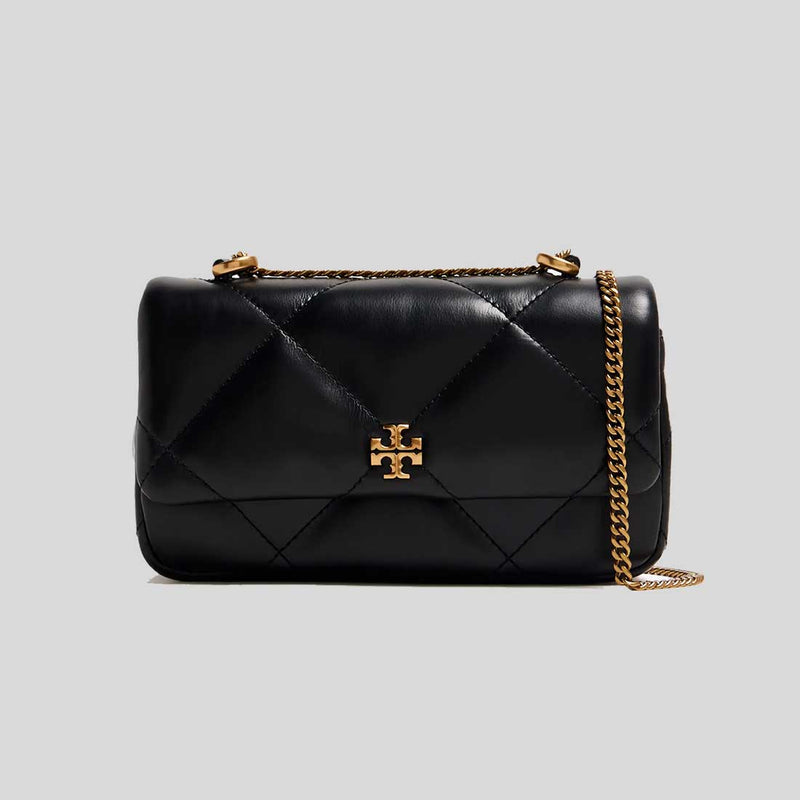 TORY BURCH Mini Kira Diamond Quilt Flap Bag Black 154710