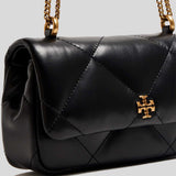 TORY BURCH Mini Kira Diamond Quilt Flap Bag Black 154710