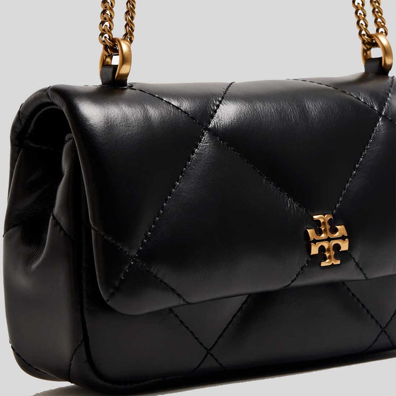 TORY BURCH Mini Kira Diamond Quilt Flap Bag Black 154710