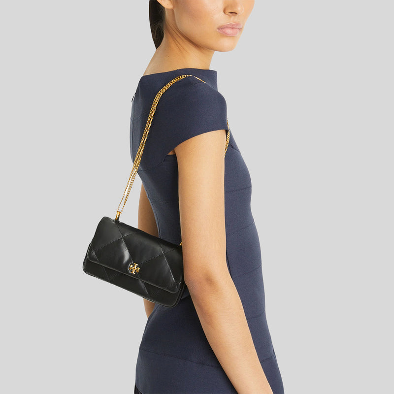 TORY BURCH Mini Kira Diamond Quilt Flap Bag Black 154710
