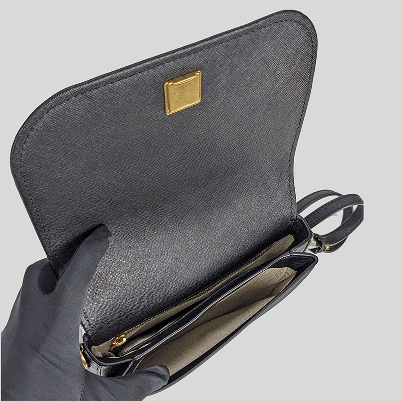 Tory Burch Emerson Saffiano Leather Crossbody Shoulder Bag Black 134839