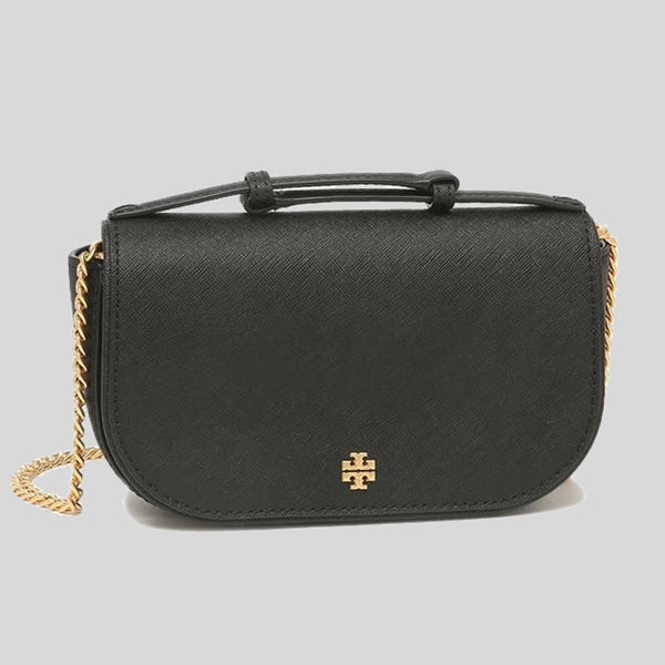 Tory Burch Emerson Saffiano Top Handle Crossbody Bag Black 134841