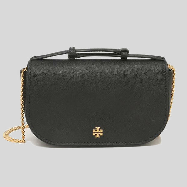 Tory Burch Emerson Saffiano Top Handle Crossbody Bag Black 134841