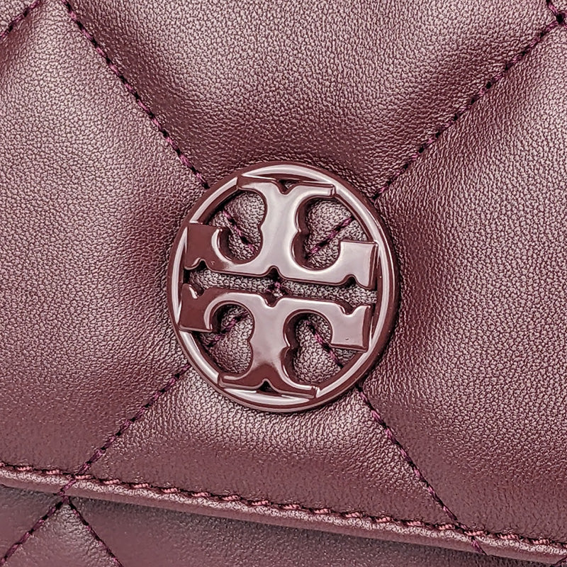 Tory Burch Willa Soft Quilted Leather Mini Top Handle Bag Claret 139287