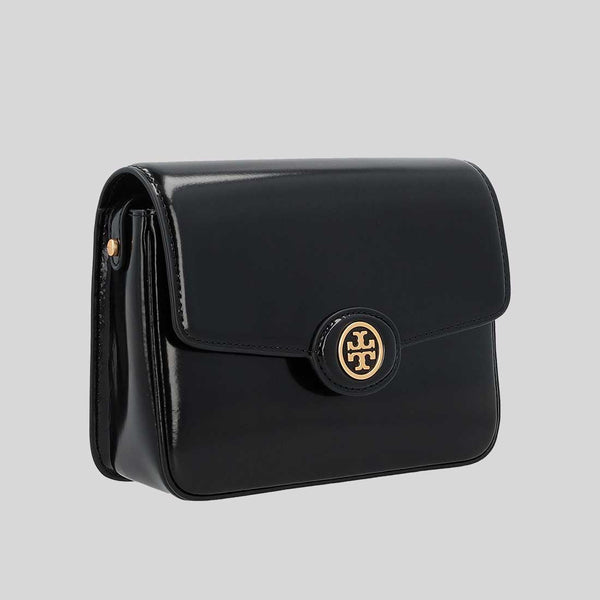 TORY BURCH Robinson Spazzolato Convertible Shoulder Bag Black 143122