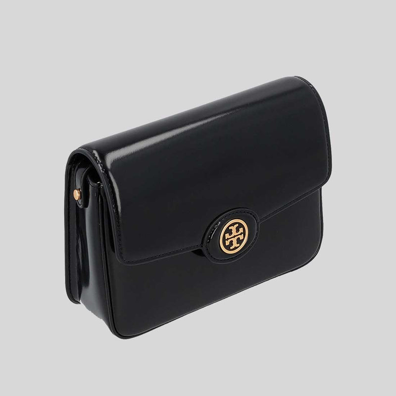 TORY BURCH Robinson Spazzolato Convertible Shoulder Bag Black 143122