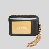 Michael Kors Jet Set Travel Medium Saffiano Leather Chain Card Case Black 35R3GTVD6L