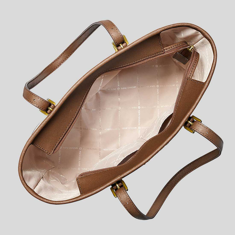 MICHAEL KORS Jet Set Travel Small Saffiano Leather Top-Zip Tote Bag Luggage 35S0GTVT1L