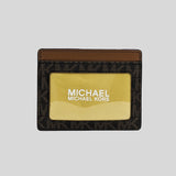 MICHAEL KORS Jet Set Travel Logo Canvas Card Holder Brown 35F8GTVD3B