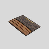 MICHAEL KORS Jet Set Travel Logo Canvas Card Holder Brown 35F8GTVD3B