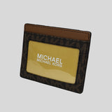 MICHAEL KORS Jet Set Travel Logo Canvas Card Holder Brown 35F8GTVD3B