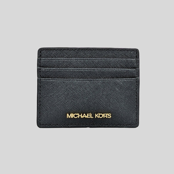 MICHAEL KORS Jet Set Travel Leather Card Holder Black 35H6GTVD7L