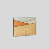 Tory Burch ROBINSON Patchwork Card Case Buff 148758