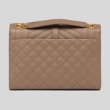 SAINT LAURENT YSL Envelope Medium In Mix Matelasse Grain De Poudre Embossed Leather Taup 600185BOW91