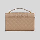 SAINT LAURENT YSL Envelope Small In Mix Matelasse Grain De Poudre Embossed Leather Dark Beige 600195BOW91