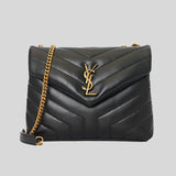 SAINT LAURENT YSL Loulou Small Chain Bag In Quilted "Y" Leather Black 494699DV727 lussocitta lusso citta