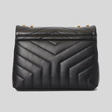 SAINT LAURENT YSL Loulou Small Chain Bag In Quilted "Y" Leather Black 494699DV727