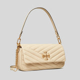 TORY BURCH Small Kira Chevron Flap Shoulder Bag New Cream 90456