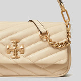 TORY BURCH Small Kira Chevron Flap Shoulder Bag New Cream 90456
