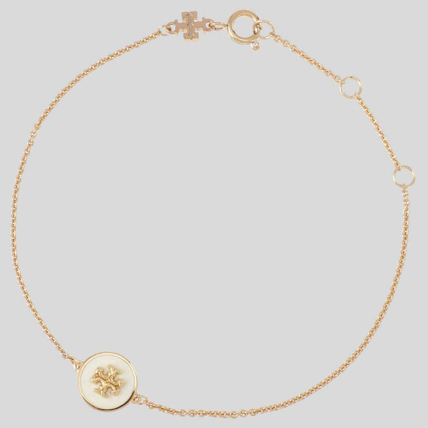TORY BURCH Kira Enamel Chain Bracelet Tory Gold New Ivory 90284 lussocitta lusso citta