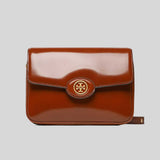 TORY BURCH Robinson Spazzolato Convertible Shoulder Bag Dark Sienna 143122