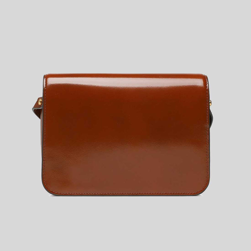 TORY BURCH Robinson Spazzolato Convertible Shoulder Bag Dark Sienna 143122