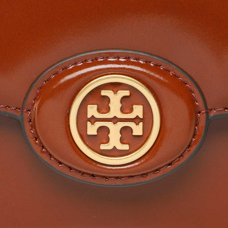 TORY BURCH Robinson Spazzolato Convertible Shoulder Bag Dark Sienna 143122