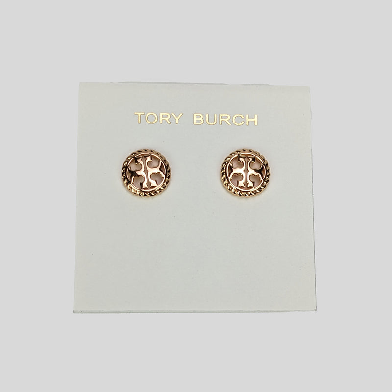 Tory Burch Rope Logo Stud Earring Rose Gold 136618
