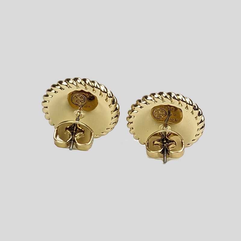 Tory Burch Rope Logo Resin Earring Tory Gold Blue Lotus 139831