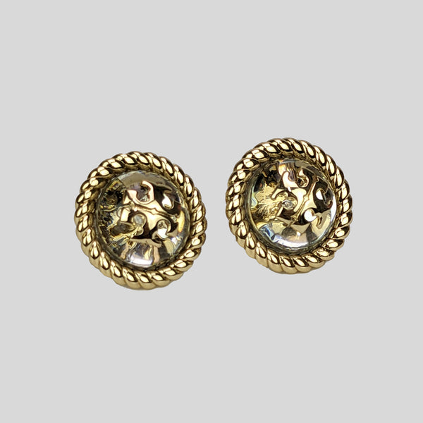 Tory Burch Rope Logo Resin Earring Tory Gold Clear 139831