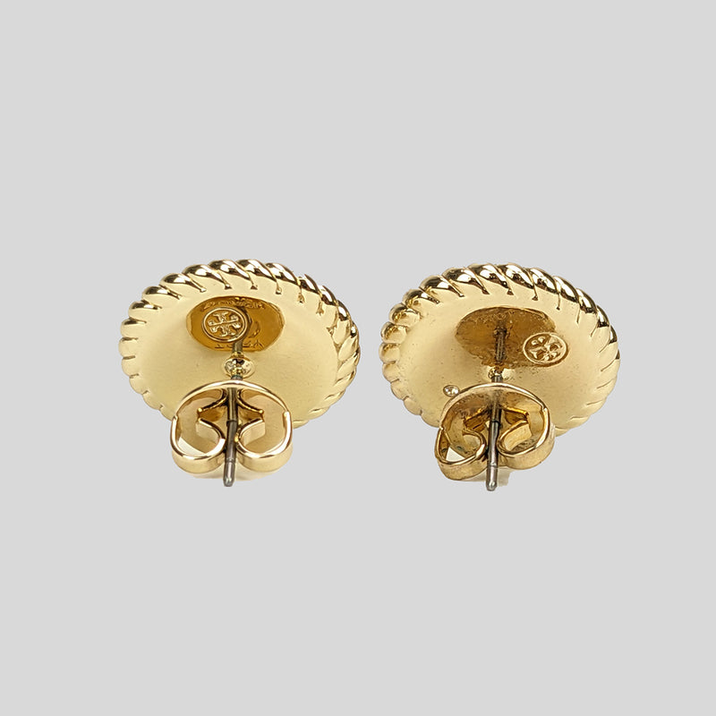 Tory Burch Rope Logo Resin Earring Tory Gold Clear 139831