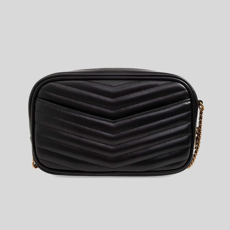 SAINT LAURENT YSL Mini Lou In Quilted Leather Black 748849DV701