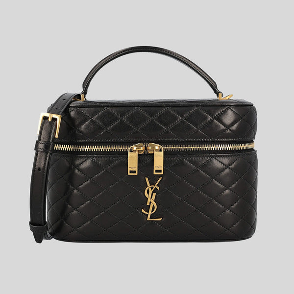 SAINT LAURENT YSL Gaby Vanity Bag In Lambskin Black 7667311EL07