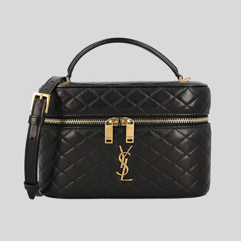 SAINT LAURENT YSL Gaby Vanity Bag In Lambskin Black 7667311EL07