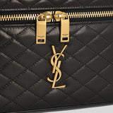 SAINT LAURENT YSL Gaby Vanity Bag In Lambskin Black 7667311EL07