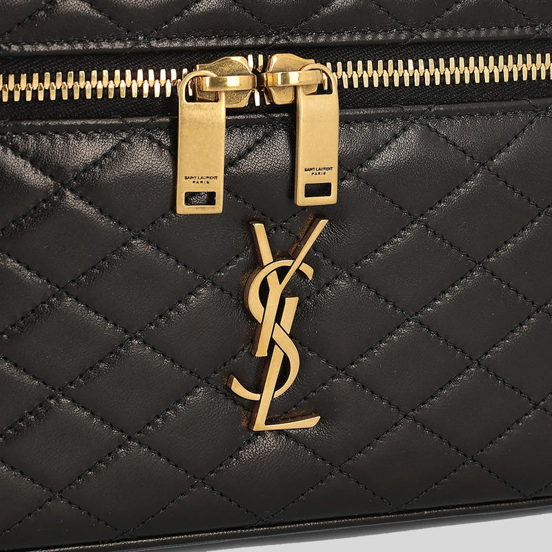 SAINT LAURENT YSL Gaby Vanity Bag In Lambskin Black 7667311EL07