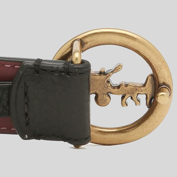 COACH Women's Horse And Carriage Belt Black/Wine F78181