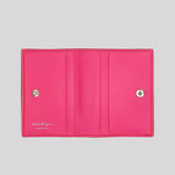 Salvatore Ferragamo Soft Calf Leather Small Bifold Card Case Hot Pink 0750241