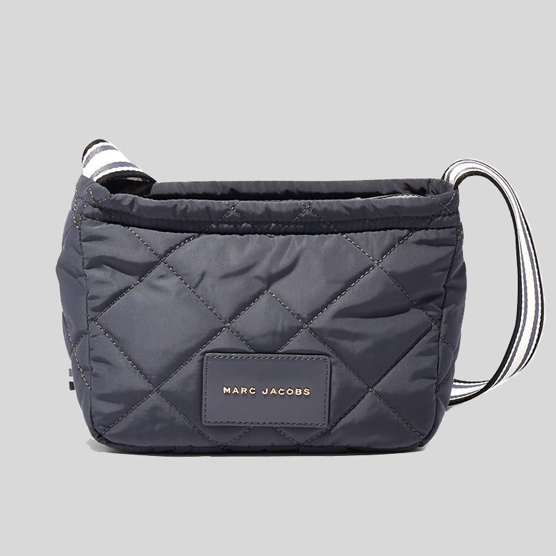 Marc Jacobs Quilted Nylon The Messenger Bag Cylinder Grey H115M06SP21 lussocitta lusso citta