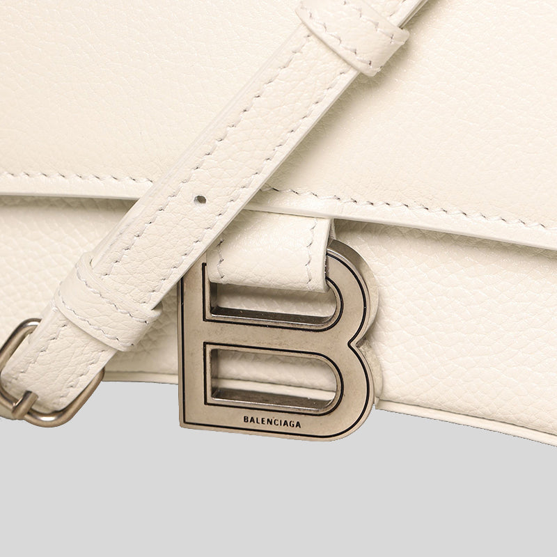BALENCIAGA Hourglass Small Handbag in White 594516