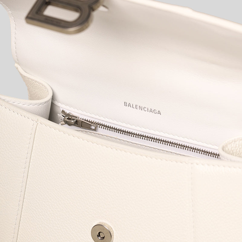 BALENCIAGA Hourglass Small Handbag in White 594516
